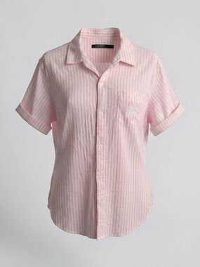 Lauren Ralph Lauren Pink Striped Short-Sleeve button up Shirt Coastal Grandma